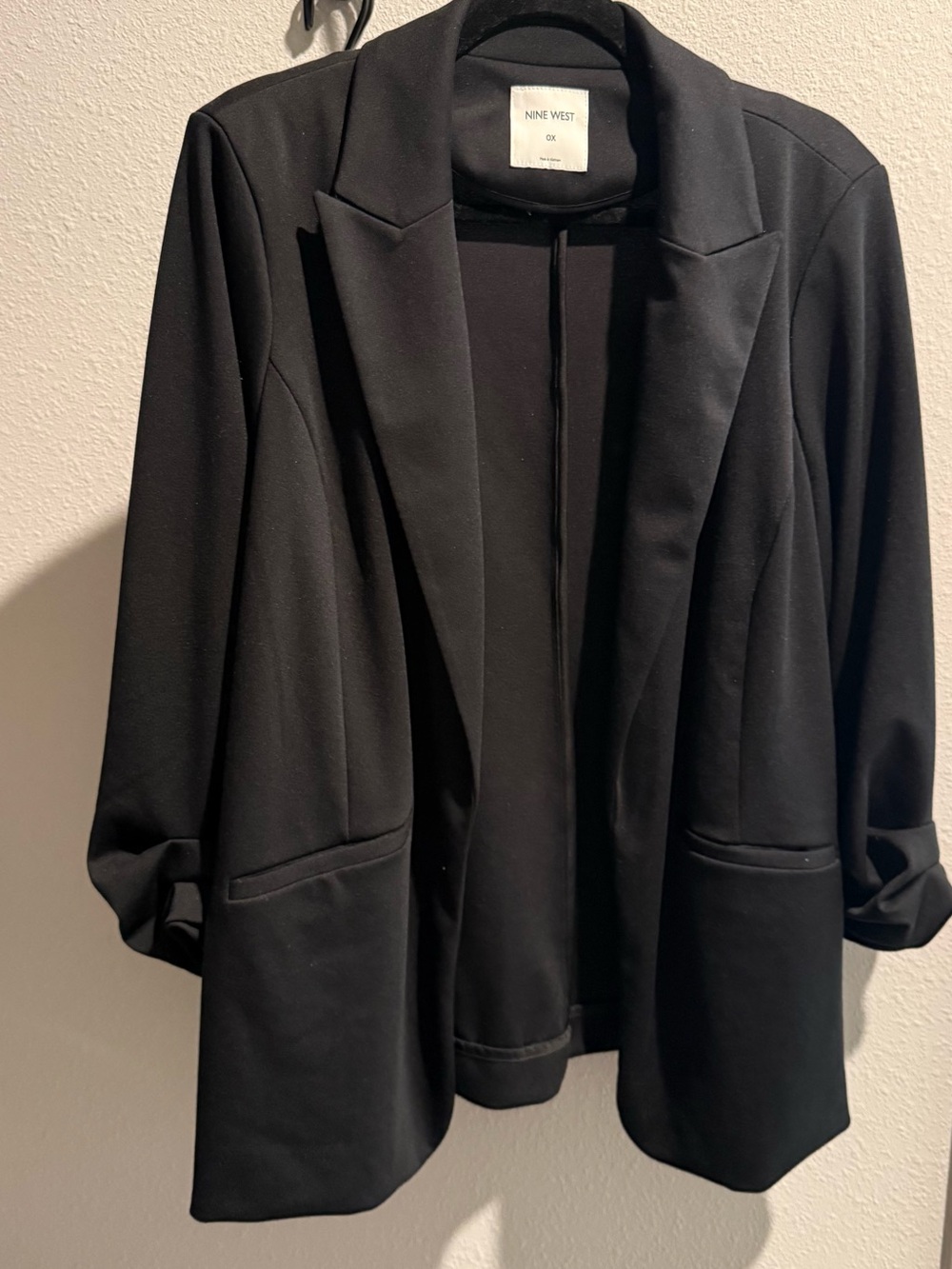 Nine West Black Open-Front Blazer with Pockets